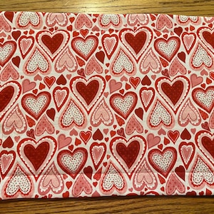 Hearts of All Sizes Quilted Placemat | Valentine&#39;s Day placemat, Valentine placemat, Hearts, Washable Placemat, Love Hearts.