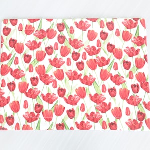 Red Poppies Quilted Placemat | poppies placemat, washable placemat, Spring decor, Spring placemat, red flowers, table setting, Springtime