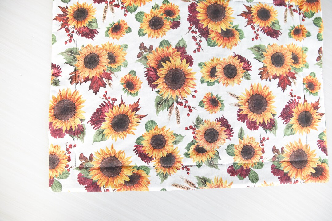 Sunflowers Quilted Placemats set of 2 Sunflowers Fall Etsy