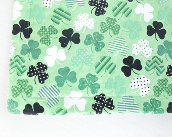 St. Patricks Patterned Clovers Quilted Placemat | St. Patricks Day placemat, March placemat, Leprechaun decor, washable mat, leaf clovers