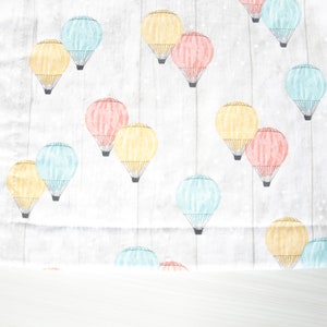 Hot Air Balloons Quilted Placemat (set of 2) | Colorful Hot Air Balloons, Washable Placemat, Table Setting, Kitchen, Dinnertime, Fabric Mat