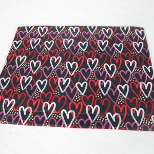 Stacked Hearts Valentine Placemat | washable placemat, Valentine&#39;s Day, table setting, kitchen, hearts placemat, hearts decor, love decor