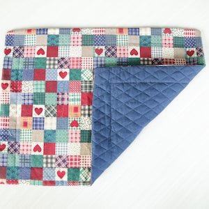 Country Plaid Quilted Placemat | Placemat, country quilted, country placemats, hearts, table setting, kitchen, dinner placemat, checkered