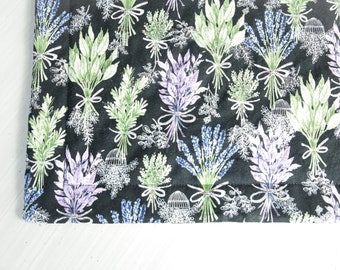 Quilted Floral Fabric Placemat: Lavender & Spring Flowers, Washable