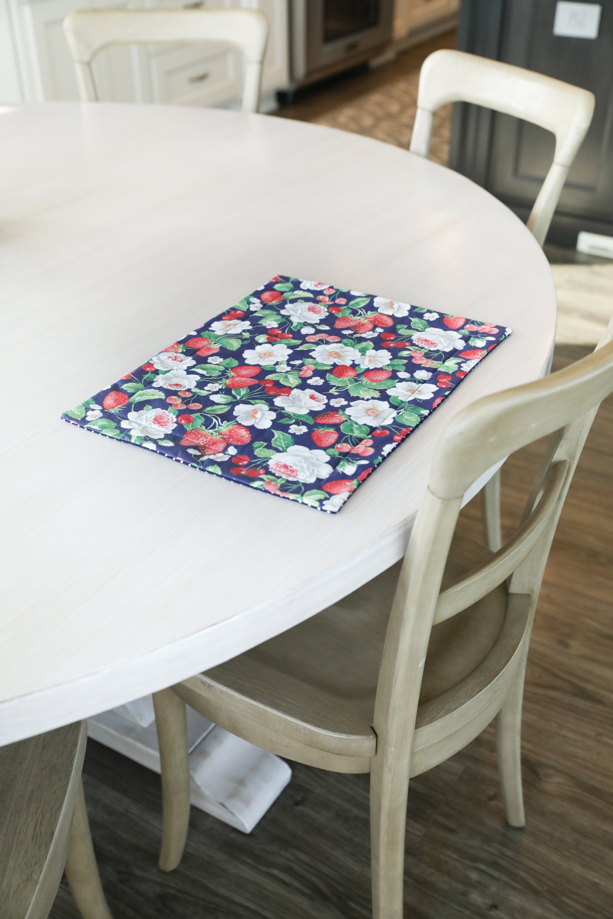 Berry Floral Quilted Placemat Placemat Gift Idea Custom Etsy