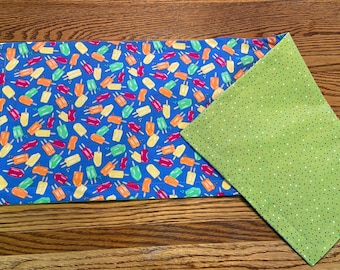 Summer Popsicles Table Runner, thinly lined.