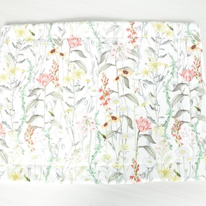 Wildflowers Quilted Placemat | wildflower branches, washable placemat, fabric placemat, dining decor, flowers, Springtime mat, floral fabric