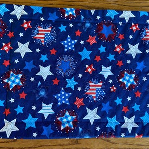 Patriotic Stars Quilted Placemat | Stars and Stripes, fabric placemat, Independence Day, Liberty, American flag, 4th of July, One Nation