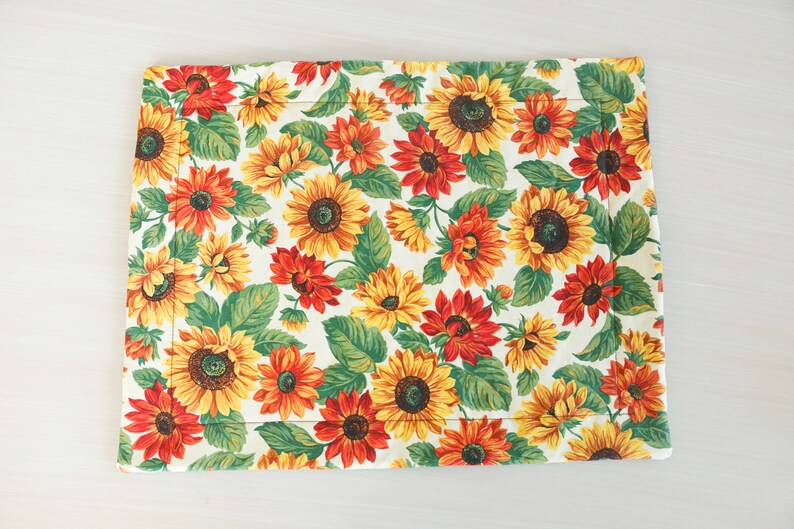 Fall Sunflowers Quilted Placemat Sunflowers Fall Placemat Etsy