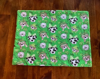 St. Patrick puppy dog placemat. This 1 placemat.
