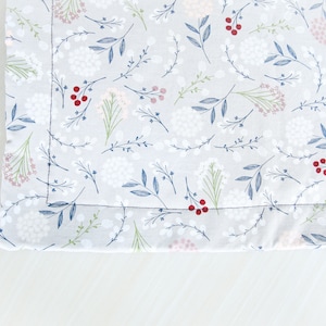 Dandelions & Berries Quilted Placemat | dandelion, floral placemat, fabric placemat, dining decor, flowers, dandelions, berries, Spring