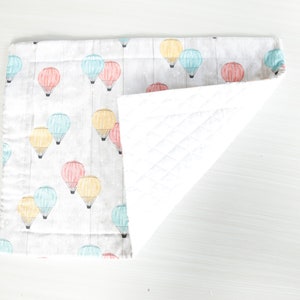 Hot Air Balloons Quilted Placemat | Colorful Hot Air Balloons, Washable Placemat, Table Setting, Kitchen, Dinnertime, Fabric Mat, Spring