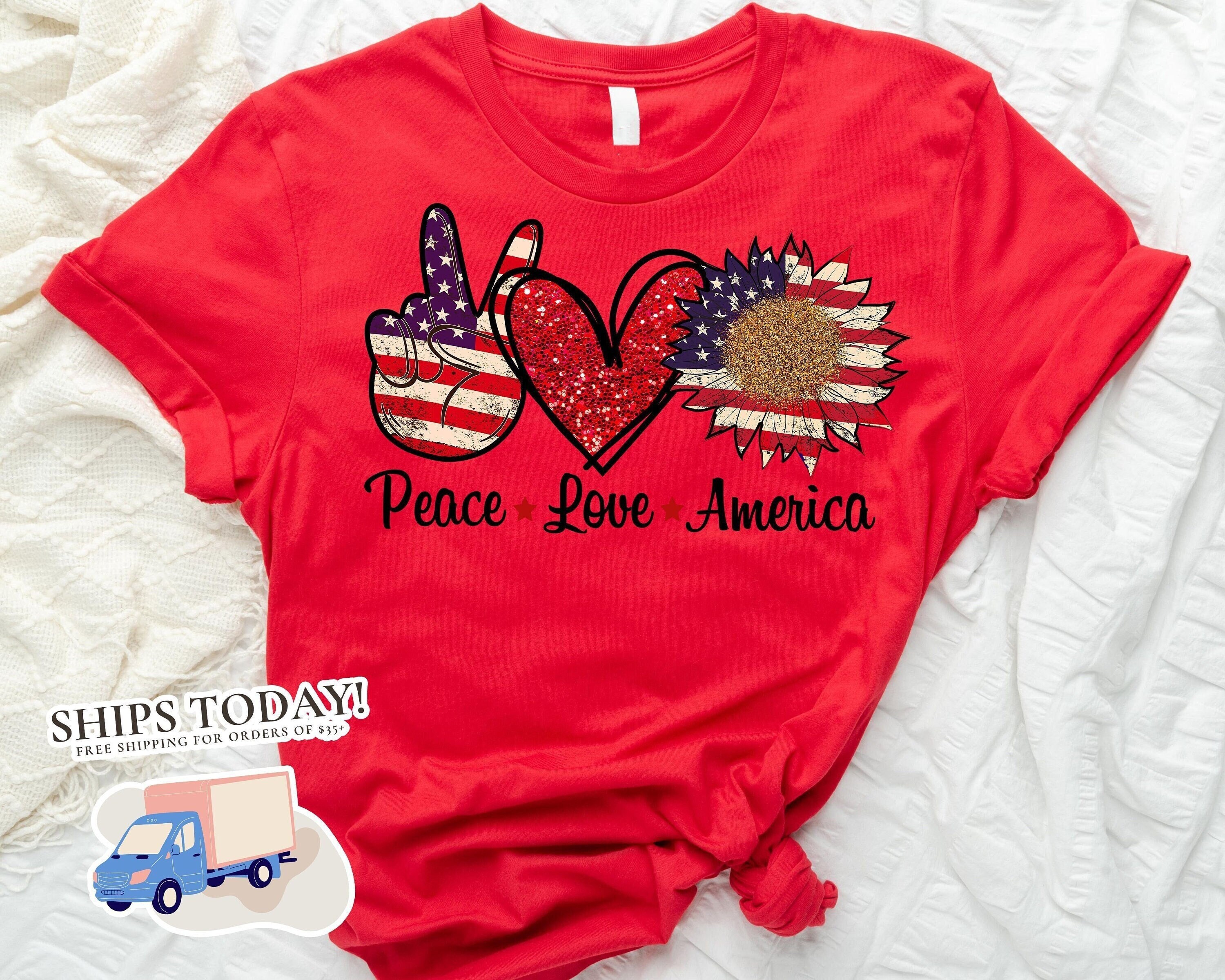 Peace Love America Shirt, 4th of July Shirt, Independence Day Shirt, Memorial Day Shirt, 4th of July Family Shirt, Patriotic Family Shirt
