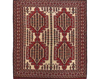 7x9 ft Vintage MultiColor Saghari klim Rug Hand-Knotted Wool Geometric Carpet Authentic Afghan Tribal Design Handmade Rug for Boho 6'9 x 9'3