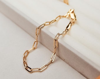 Waverly Paperclip Gold Bracelet, Gold Link Bracelet