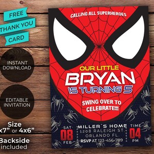Spiderman Dans Linvitation Danniversaire Spiderverse Miles Etsy