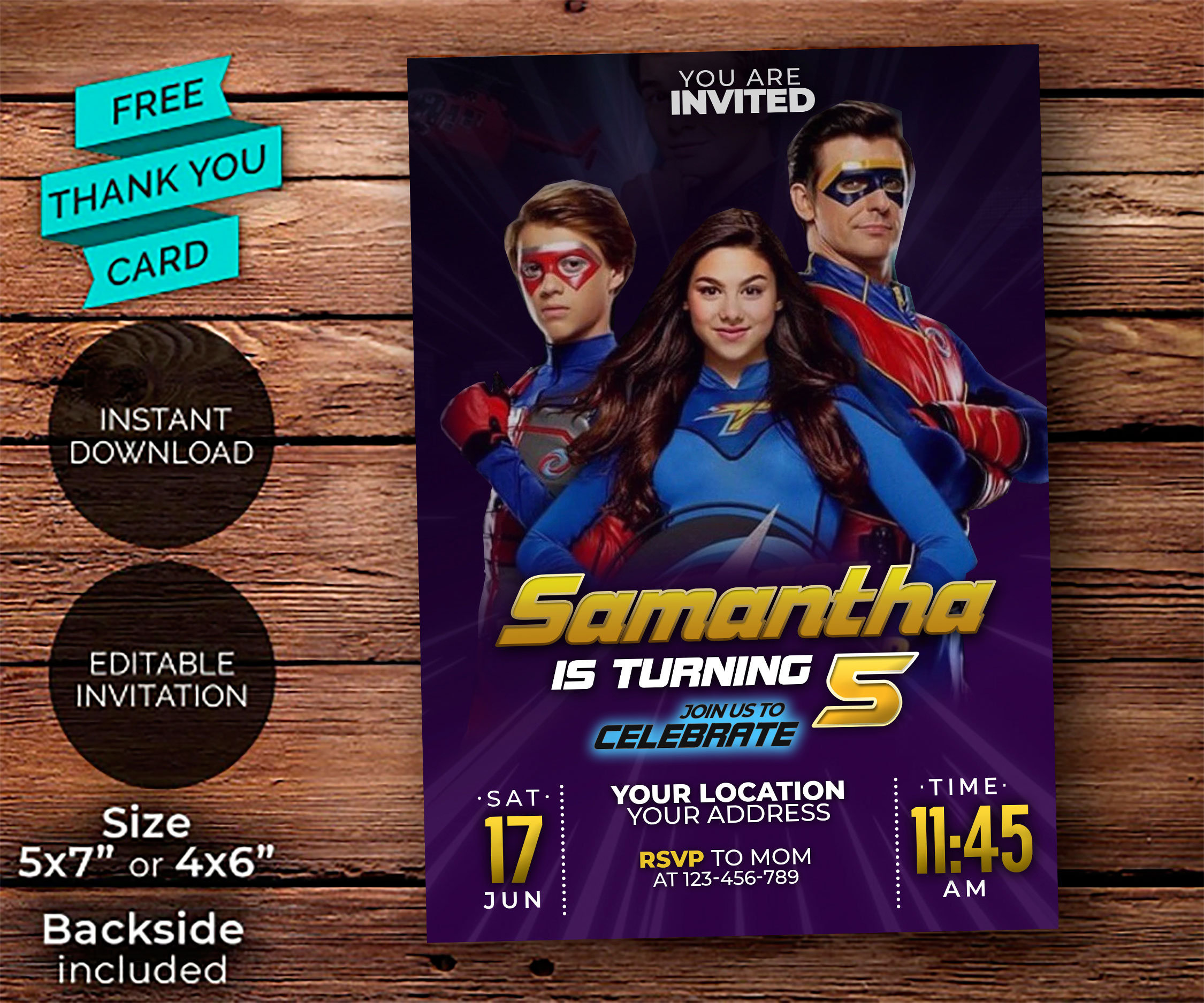 Quadro Poster Os Thundermans Com Moldura Natural