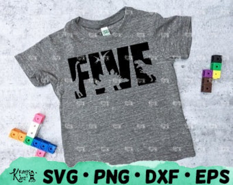 Download Five Dinosaur SVG Birthday SVG Dinosaur SVG T-rex svg 5th ...
