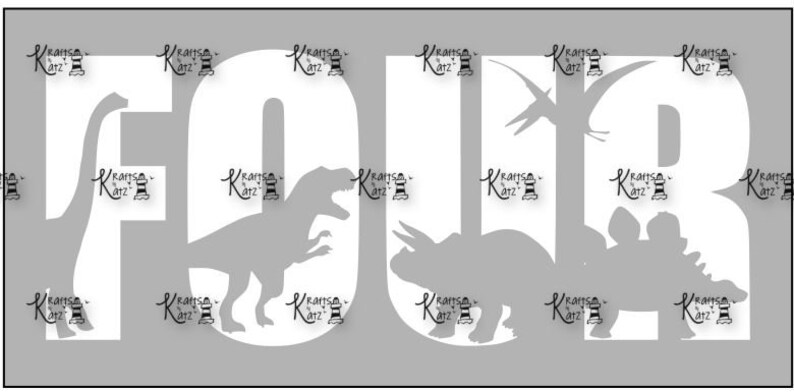 Four Dinosaur SVG Birthday SVG Dinosaur SVG Trex svg 4th Etsy