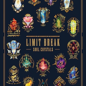 FFXIV Limit Break Soul Crystals 9x12 Print