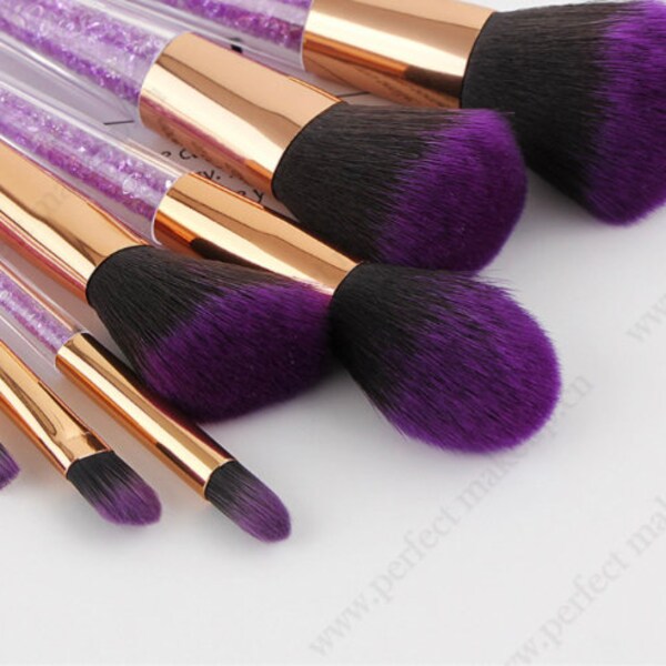 Premium Professional Purple Passion and Gold7 Piece Makeup Brush Set