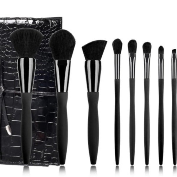 Premium Professional Everyday Black Diamonds Makeup Brush Set With Luxury Bag