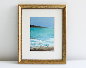 Seascape Modern Oil Painting Coastal Art Original Ocean Art Small Abstract Art Wave Canvas Beach House Decor Abstract Landscape