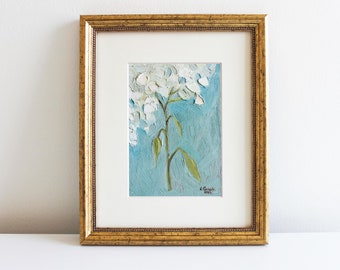 Hydrangea Oil Painting: Impasto Floral Art, French Farmhouse Style
