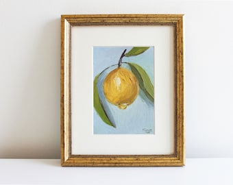 Lemon Oil Painting: Miniature Still Life Food Art