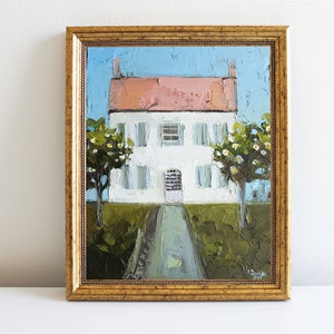 French Painting Original Oil Art Provincial Artwork  Flower Painting Provence France  Farmhouse Style Art by Eugenia