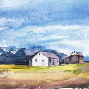 Grand Teton Painting Original Art Mountain Landscape Watercolor Painting National Park Art Grand Teton Wall Art by Eugenia Ciotola