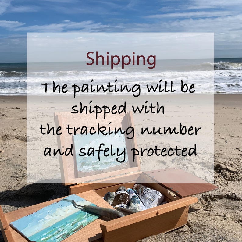 May include: A wooden portable art easel box containing several paint tubes and a palette knife, with a small landscape painting displayed on the easel stand. The box is open, revealing internal compartments for art supplies and tools.