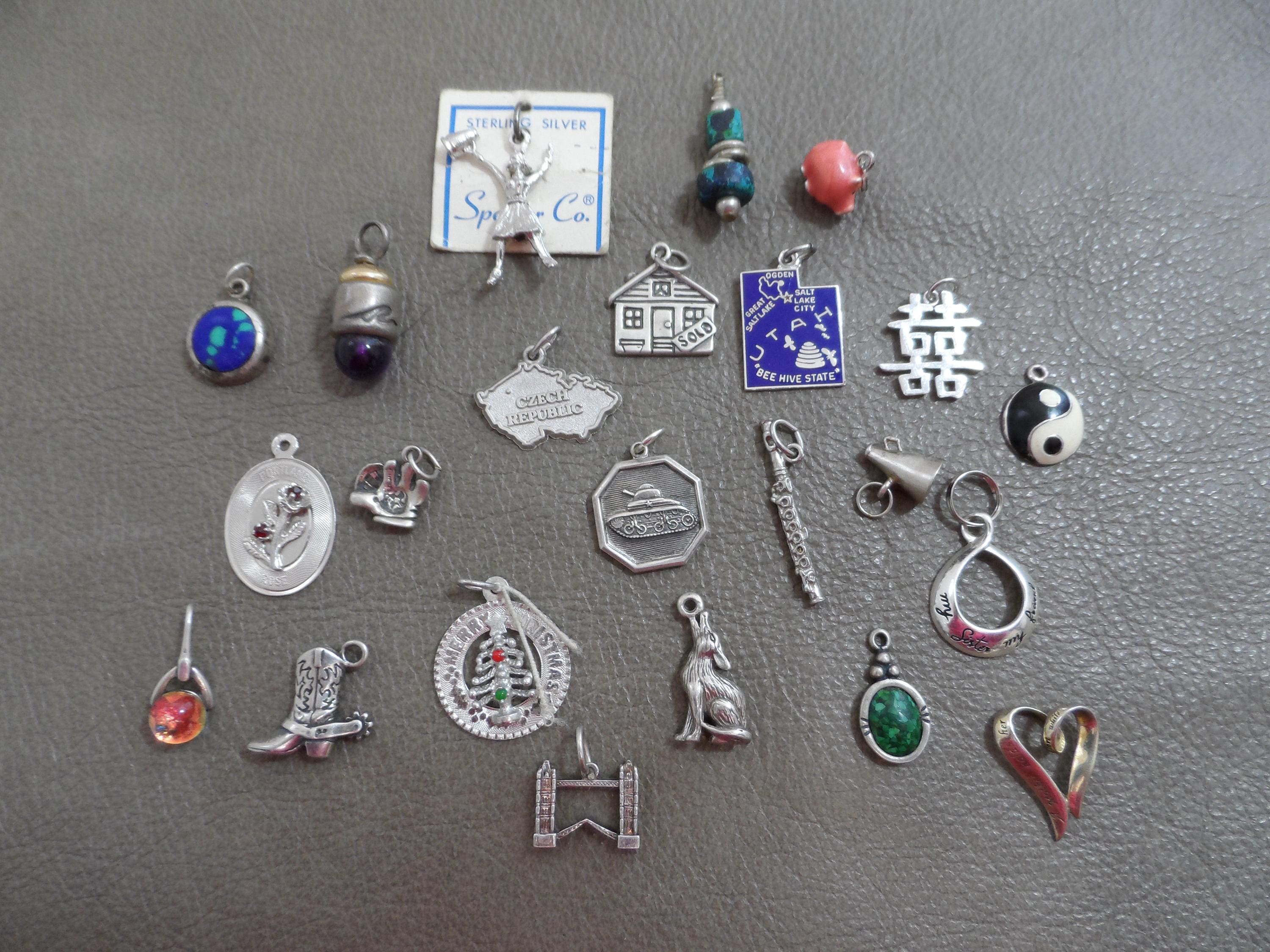 No.347 アンティーク　チェコ　チャーム　2ペア Pandora Czech Republic Charms - Etsy