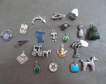 Choice Vintage Sterling Charms, Maple Leaf, Sunglasses, Piano, Auburn University, Buddha, Teapot, Pineapple, Stagecoach, Turquoise, Maui