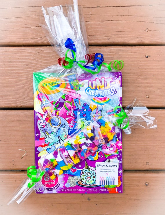 Crayon PARTY FAVOR // Birthday Party Gift // Crayon Party Favor // Non  Candy Favor // Party Favor Bag // Kids Birthday Crayons // Crayola 