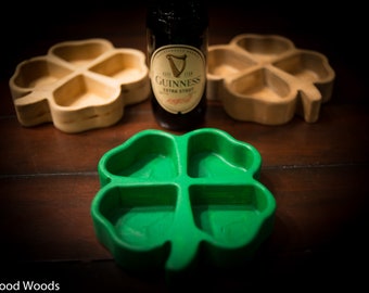 St. Patricks Day Shamrock  & Four Leaf Clover Serving Bowls and Nick Knack Trays