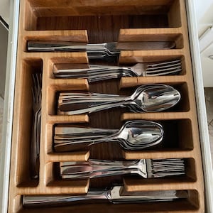 Custom Silverware Drawer and Organizer:  Maple and Walnut Custom Silverware Drawer