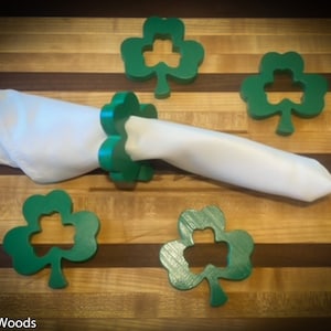 Shamrock Napkin Rings and Table Decor for St. Patricks Day