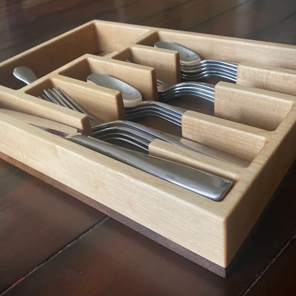 9x12 Silverware Drawer and Organizer  -  Maple and Walnut - Custom Drawers Available