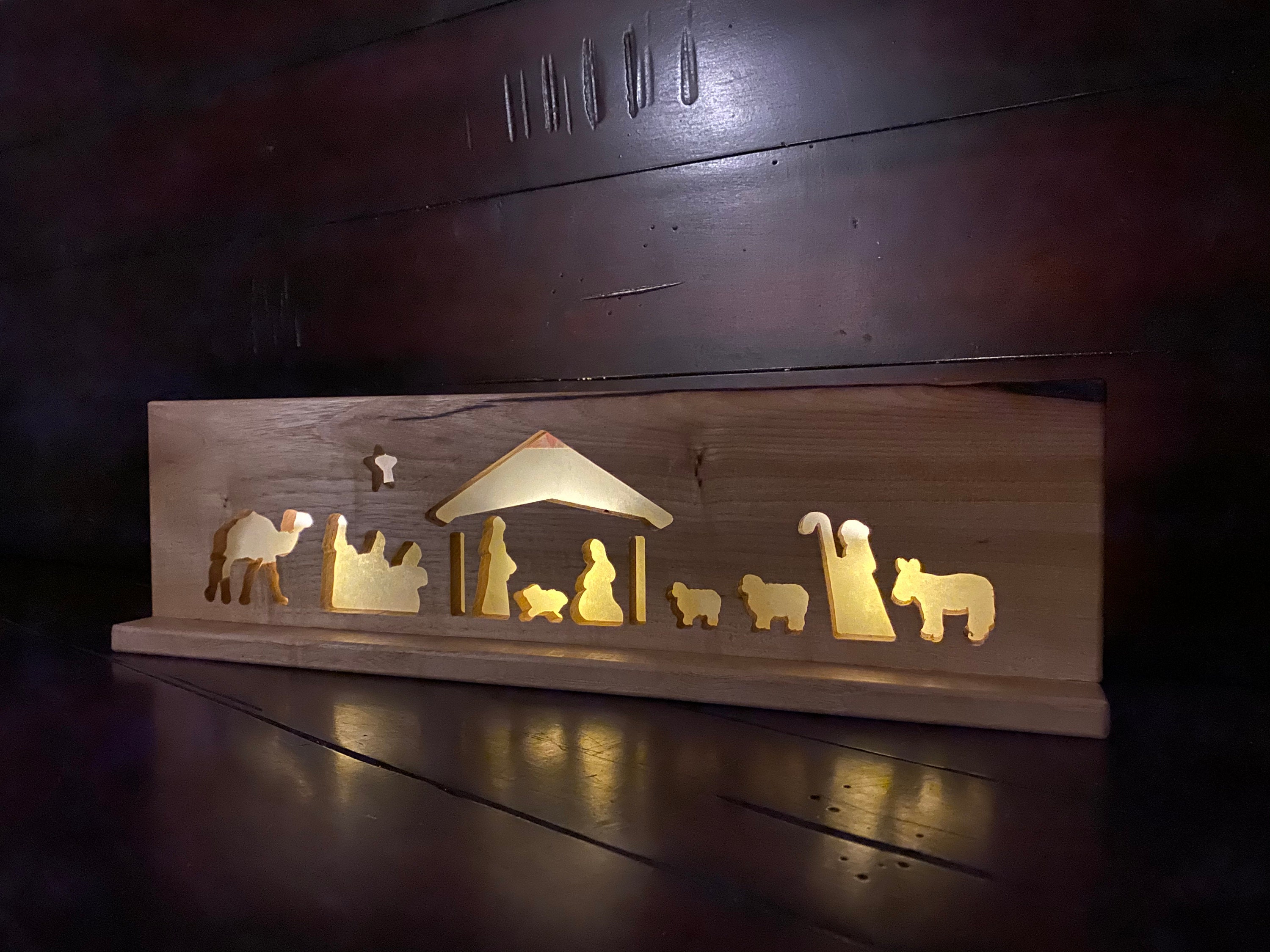 Escena de la Natividad de Madera Natural | Etsy