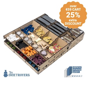 Lords of Waterdeep (Base Game or with Scoundrels of Skullport Exp) Organizer Insert