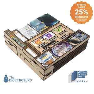 Terraforming Mars Board Game Organizer: All-in-One Box Insert + Player Boards