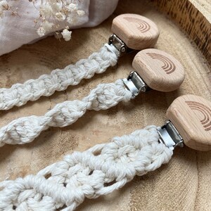 Macrame pacifier chain/first equipment/birth gift/baby/baptism image 3