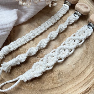 Macrame pacifier chain/first equipment/birth gift/baby/baptism image 2