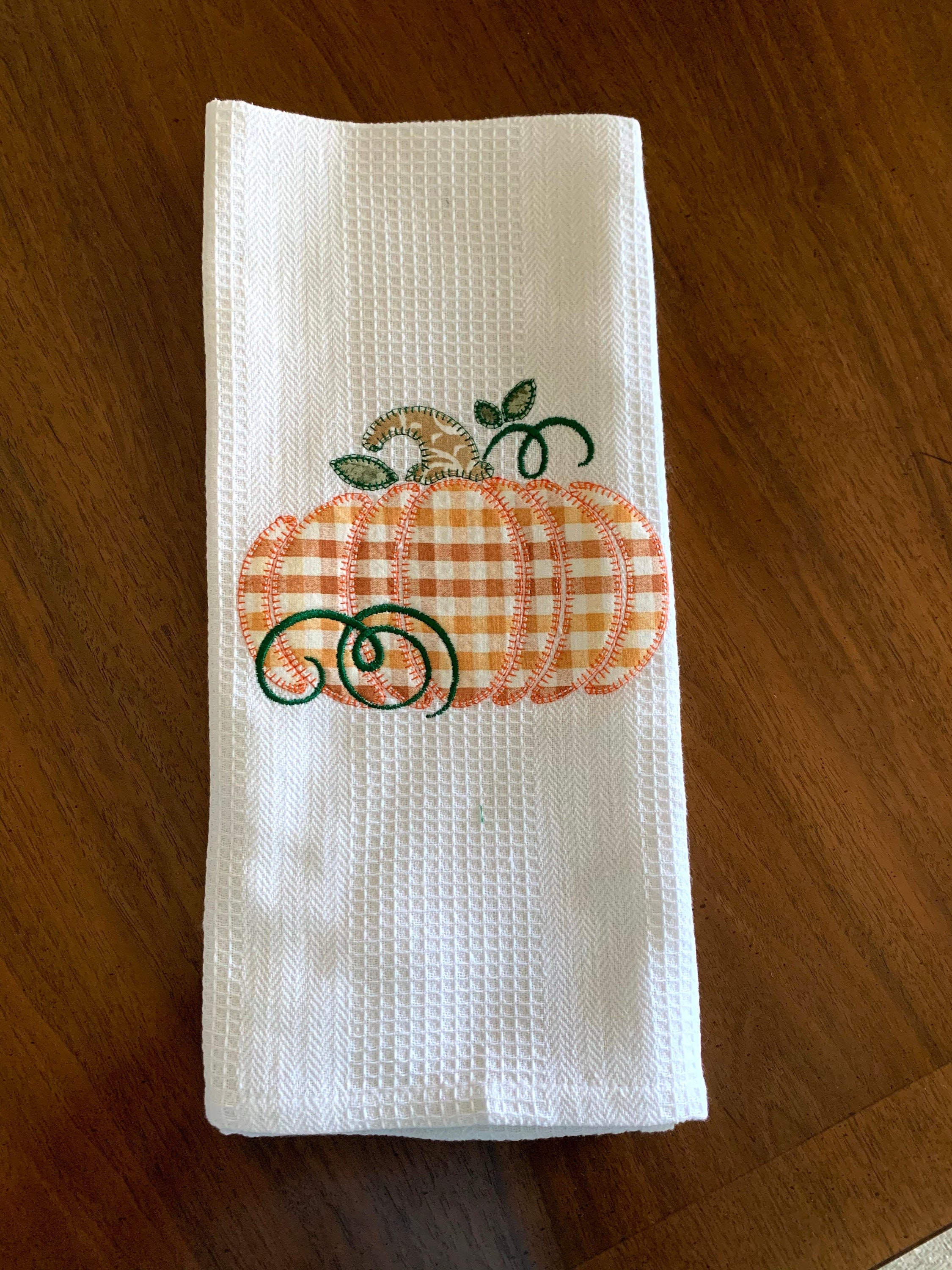 Fall themed embroidered Tea Towel Kitchen tea towel Kitchen Etsy