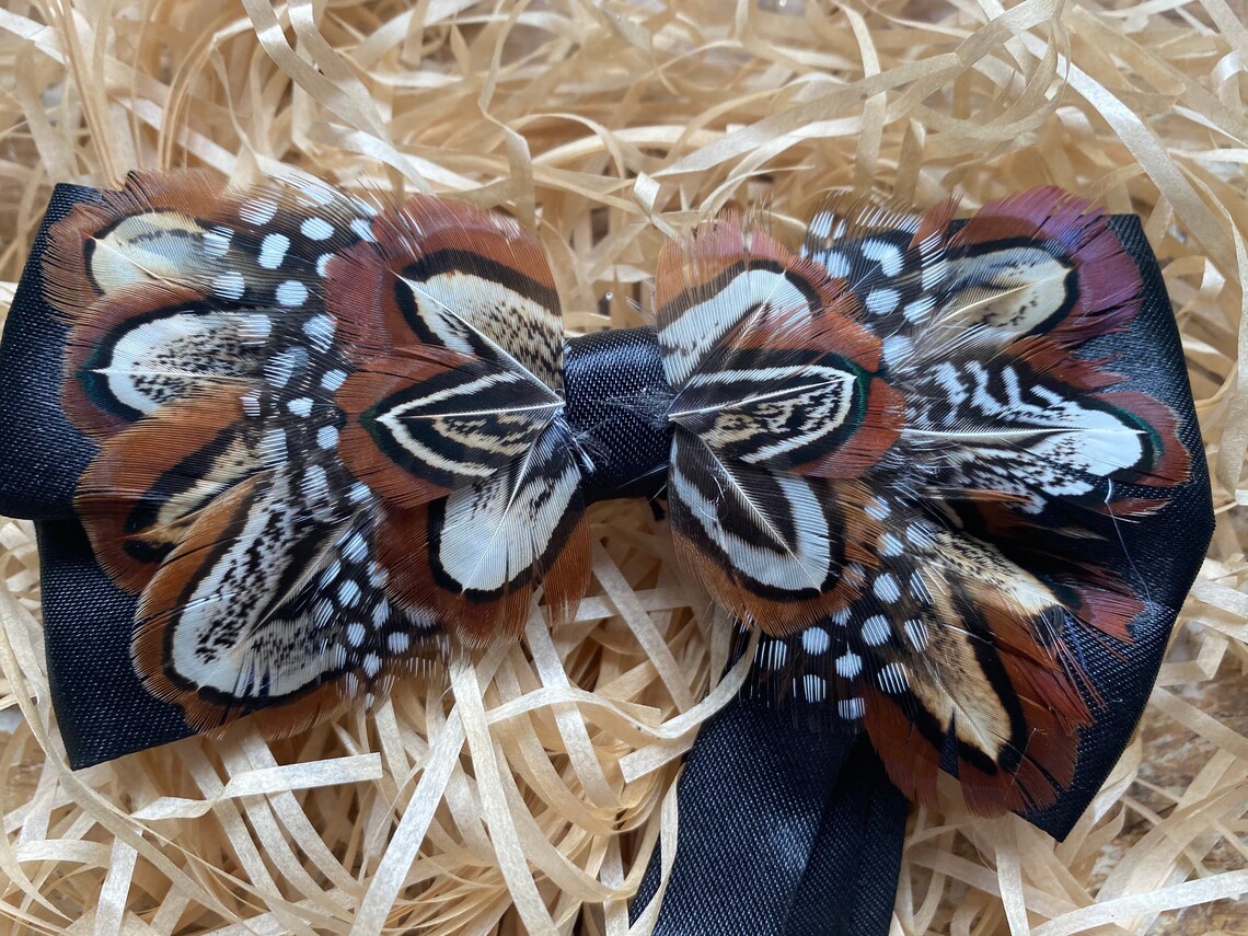 Feather Bow Tie Etsy