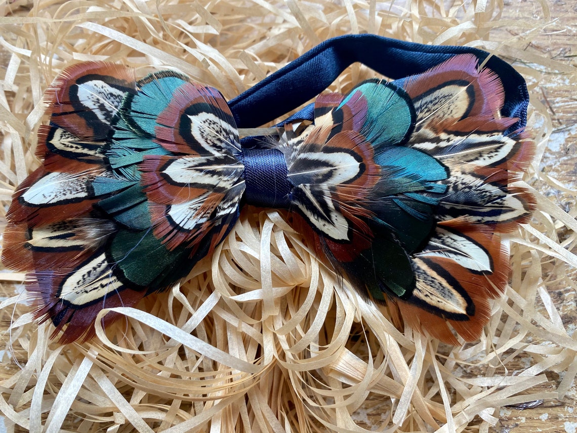 Feather Bow Tie Etsy