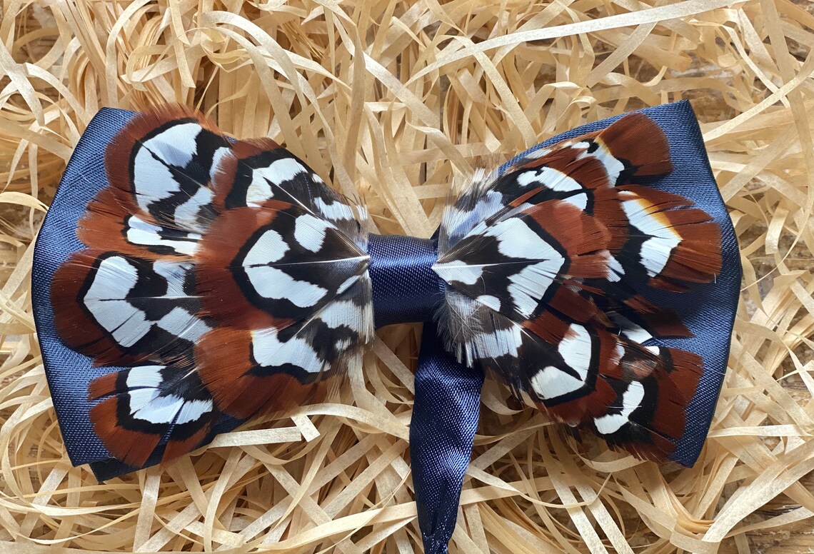 Feather Bow Tie Etsy
