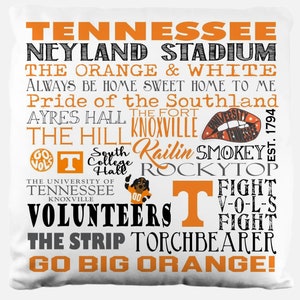 University of Tennessee Pillow- Graduation Gift College Pillow- Perfect Grad Gift for GRADUATE- Custom Graduate Gift- Bed Party- Dorm Decor