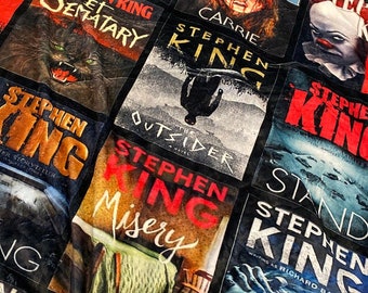 Stephen King Fan Blanket- customize with your favorite Stephen King scary novels- makes a perfect gift!